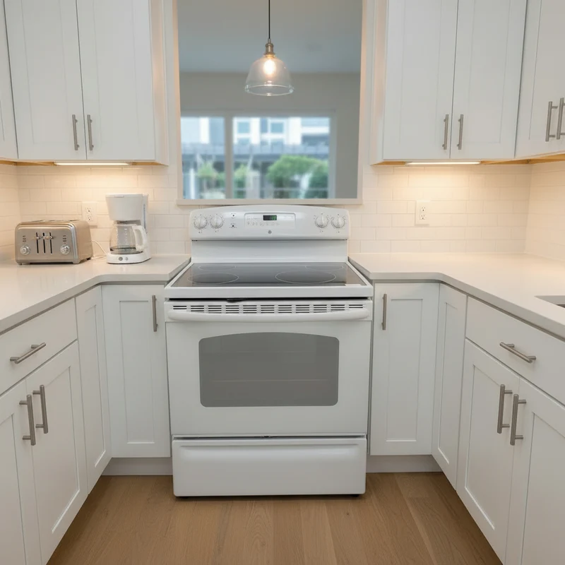 GE 30'' Cuisinière - Vitrocéramique - blanc - Reconditionné