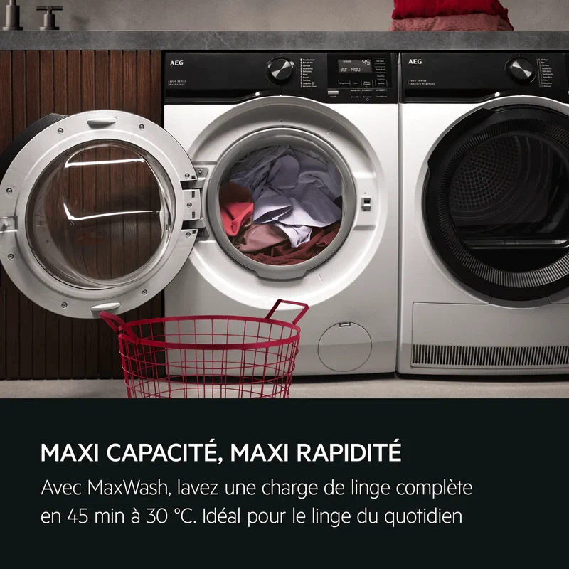 Lave-linge hublot Pose-libre Série 6000 Prosense® 9 kg AEG LFE6EG94AD