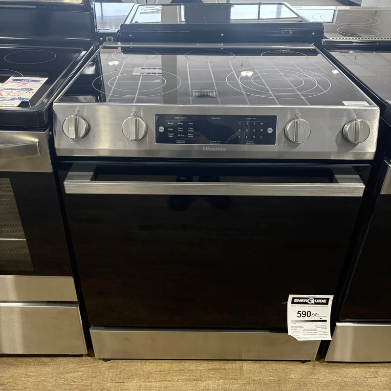 Hisense 30'' 5.8 pi cu Cuisinière - Friture à air - Convection - Inox - HFE3502CAS - Boîte Ouverte
