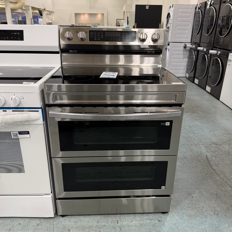 Samsung 30" 6.3 pi.cu - Cuisinière 2 fours à convection - 5 brûleurs - Inox - NE63A6751SS - Boîte Ouverte