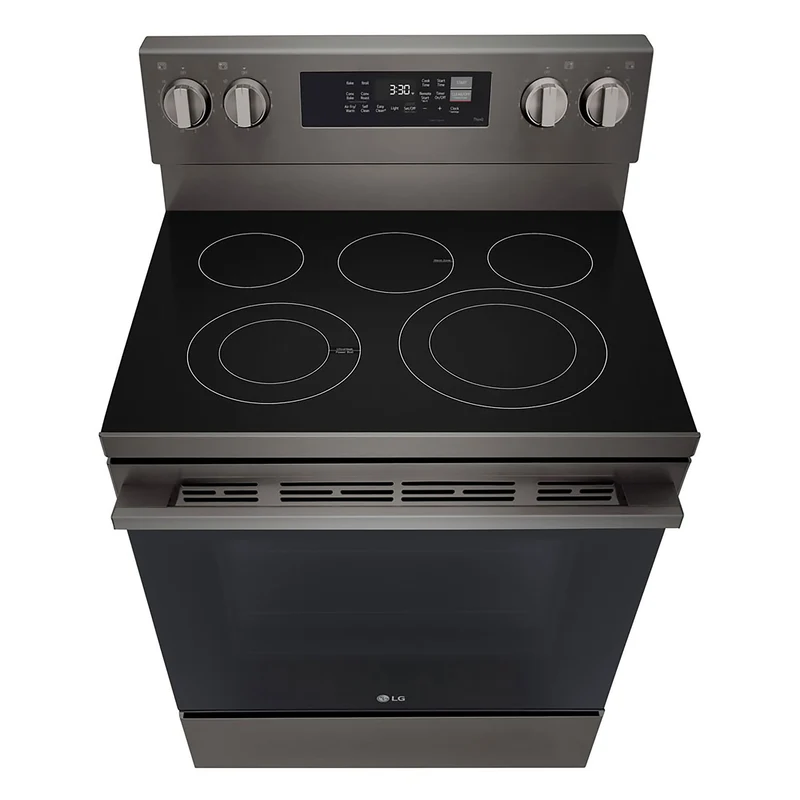 LG 30'' 6.3 pi cu Cuisinière Vitrocéramique - Air Fryer - EnergyStar - Inox noir - LREN6323ZE - Boîte Ouverte