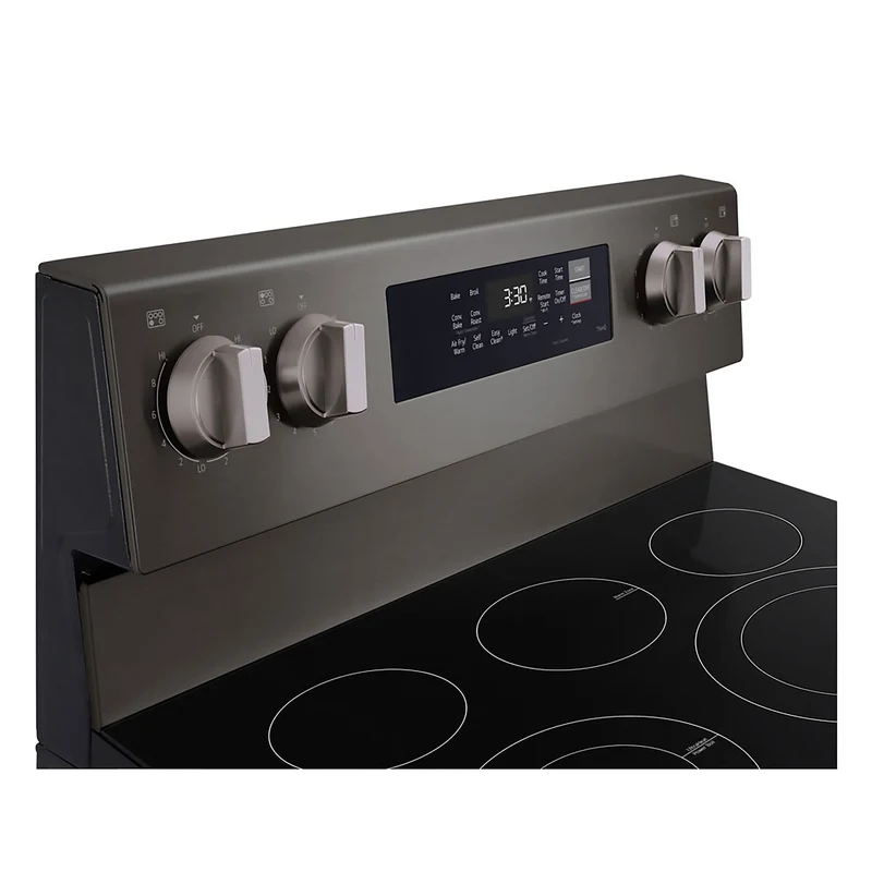 LG 30'' 6.3 pi cu Cuisinière Vitrocéramique - Air Fryer - EnergyStar - Inox noir - LREN6323ZE - Boîte Ouverte