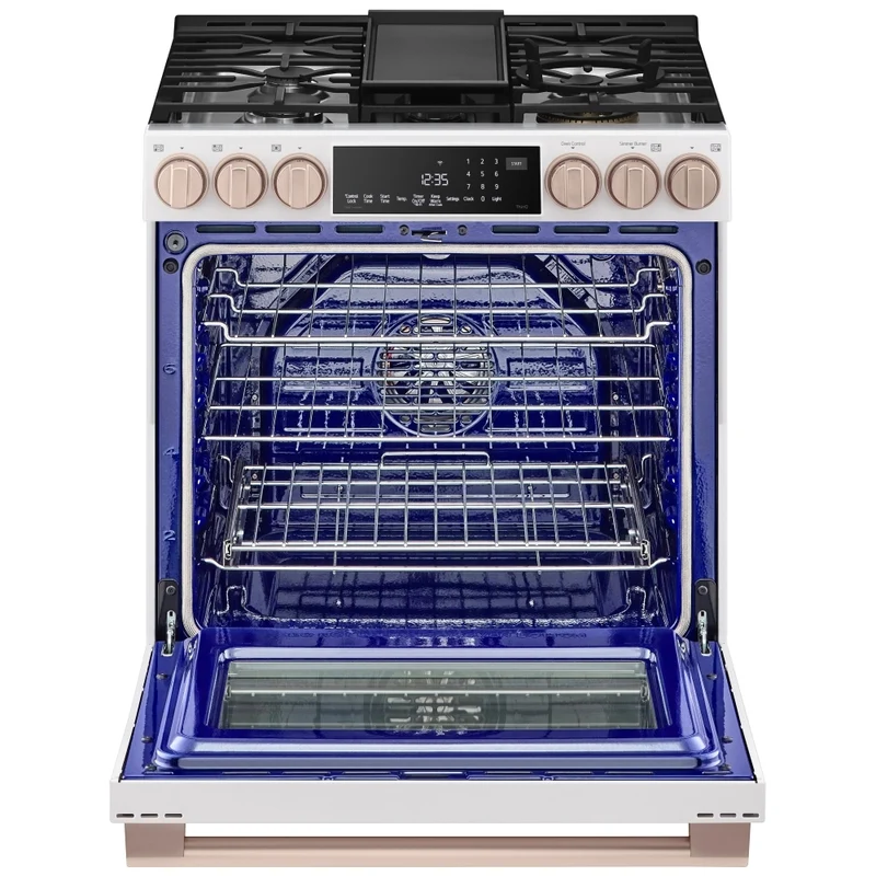 LG Studio 30'' 6.3 pi.cu Cuisinière à gaz - Convection véritable - InstaView - Blanc - LSGS6338N - Boîte Ouverte