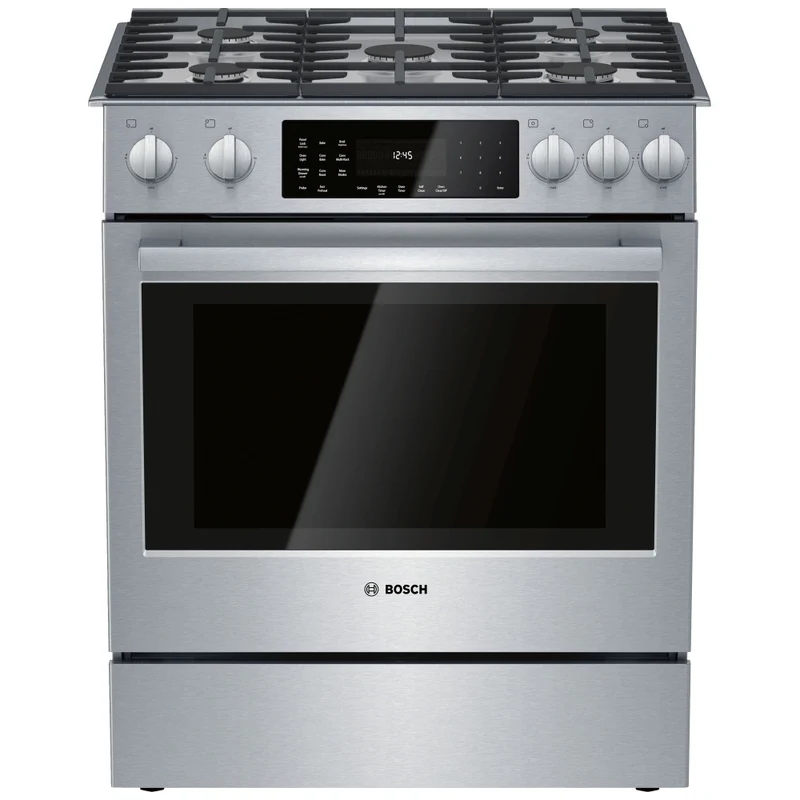 Bosch 30'' 4.6 pi cu Cuisinière à gaz - Convection véritable - Inox - HDI8056C - Boîte Ouverte