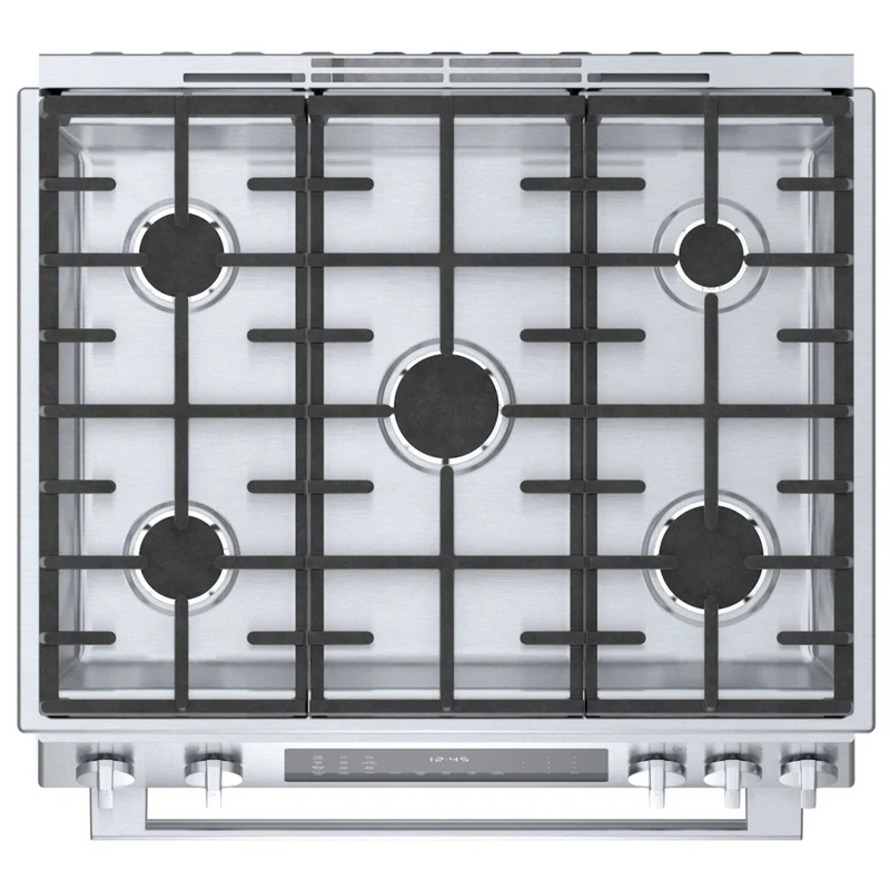 Bosch 30'' 4.6 pi cu Cuisinière à gaz - Convection véritable - Inox - HDI8056C - Boîte Ouverte