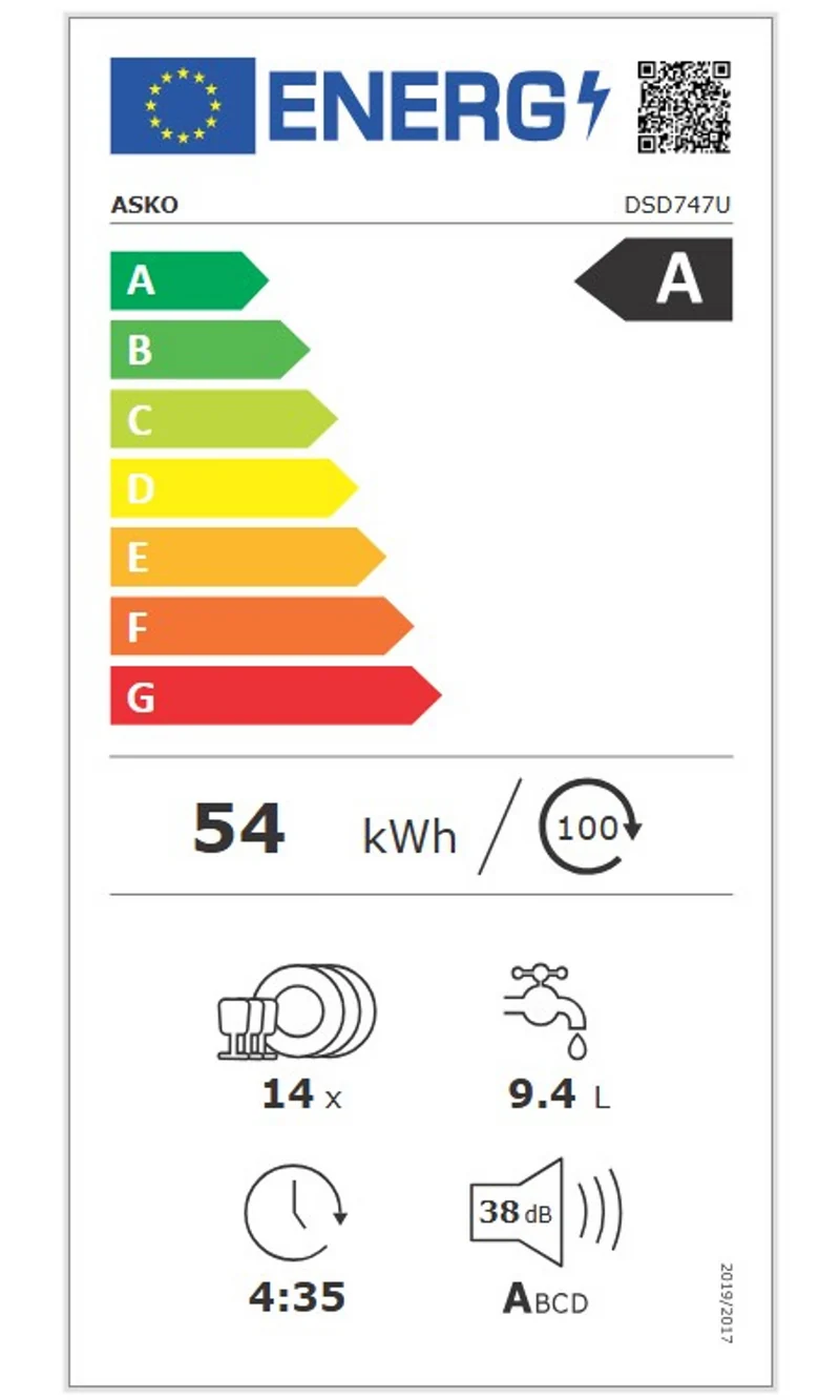 Lave-vaisselle Encastrable 14 couverts Reconditionné ASKO DSD747U
