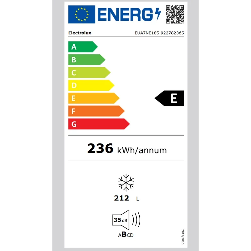Congélateur Encastrable 177.2 cm Froid No Frost ELECTROLUX EUA7NE18S