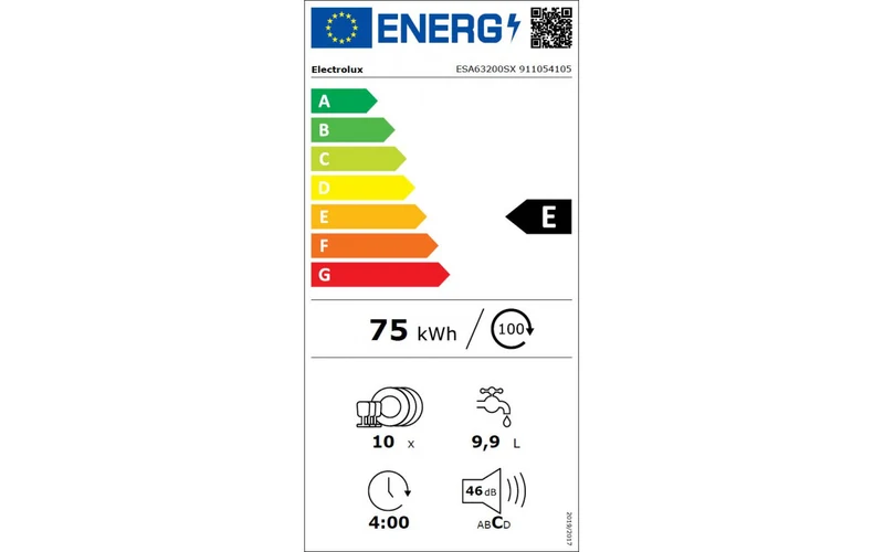 Lave-vaisselle Pose Libre 45 cm AirDry 10 couverts ELECTROLUX ESA63200SX
