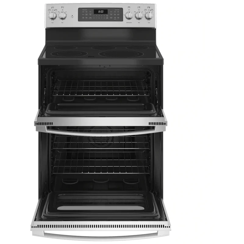 Ge 30 po 6.6 pi.cu - Cuisinière Éléctrique- Double Four - 5 brûleurs - Inox - JBS86SPSS - Boîte ouverte