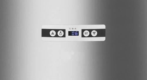 Vitrine réfrigérée rotative inox – 400 L | 6 plateaux verre | LED & roulettes
