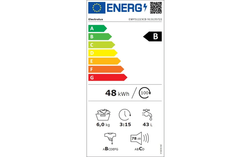 Lave-linge Top time save 500 6.0 kg ELECTROLUX EWY51223CB