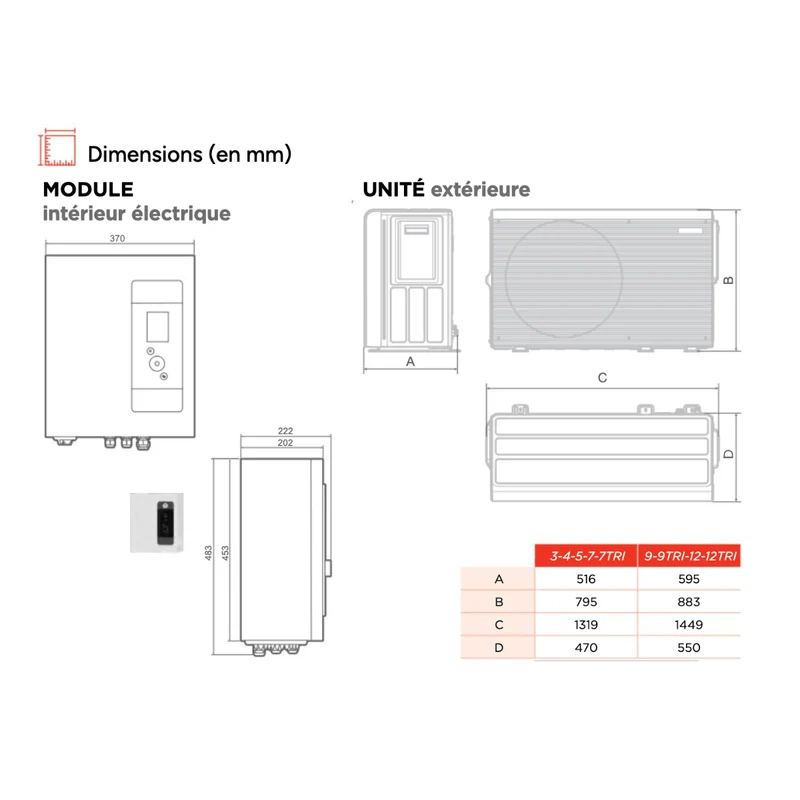 Pompe à chaleur air-eau Thermor Auréa 2 Compact - 5 Monobloc R290 Monophasé