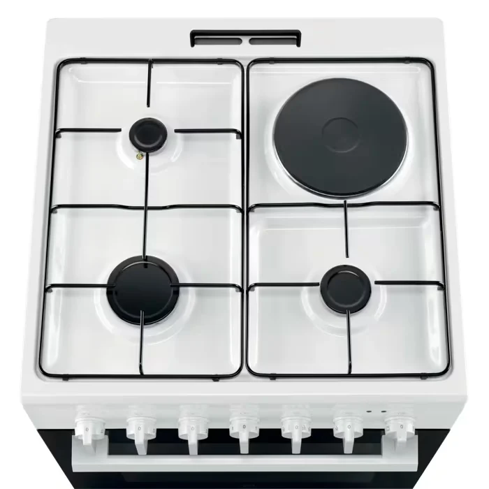 Cuisinière Mixte gaz/électrique 60x60cm 4 foyers Multifonction ELECTROLUX LKM624022W