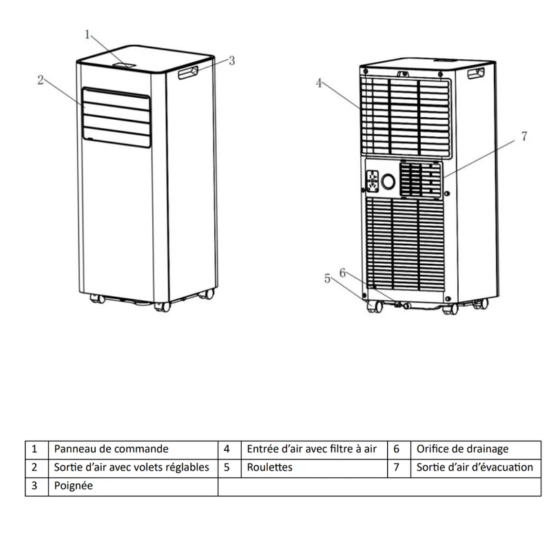 Climatiseur mobile réversible CryoBreeze 2,6 kW