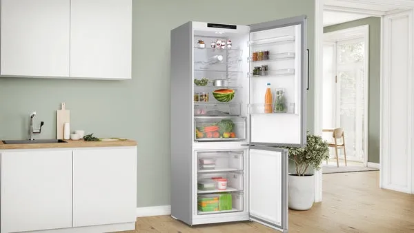 Série 4, Réfrigérateur combiné pose-libre, 203 x 70 cm, Couleur inox BOSCH KGN492LAF