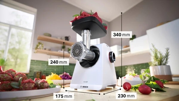 Série 6, Hachoir à viande, MultiPower, 2100 W, Blanc, blanc BOSCH MFWS607W(F)