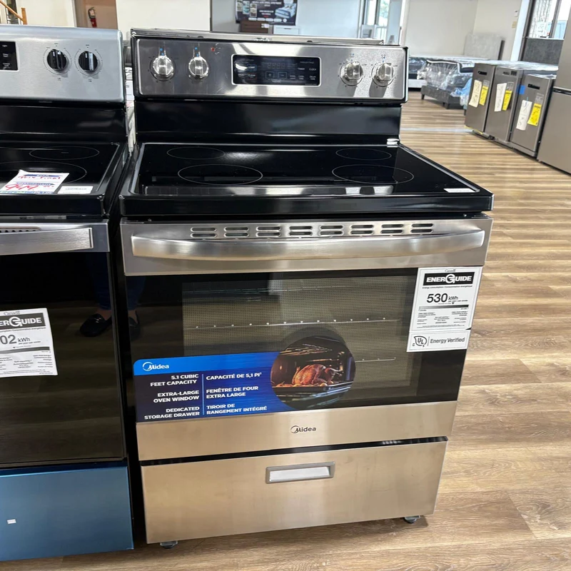 Midea 30'' 5.1 pi cu Cuisinière vitrocéramique - inox - MER30B12ASSC - Boîte Ouverte
