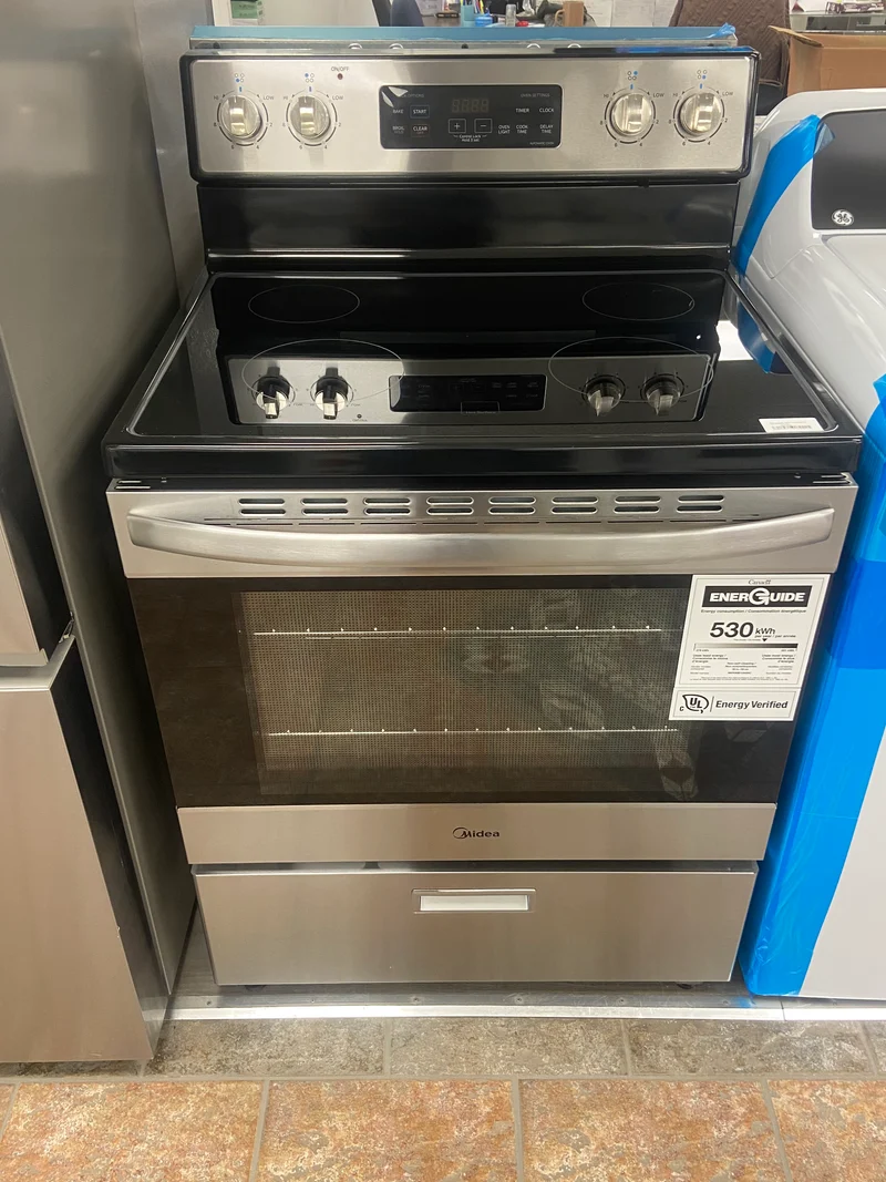 Midea 30'' 5.1 pi cu Cuisinière vitrocéramique - inox - MER30B12ASSC - Boîte Ouverte
