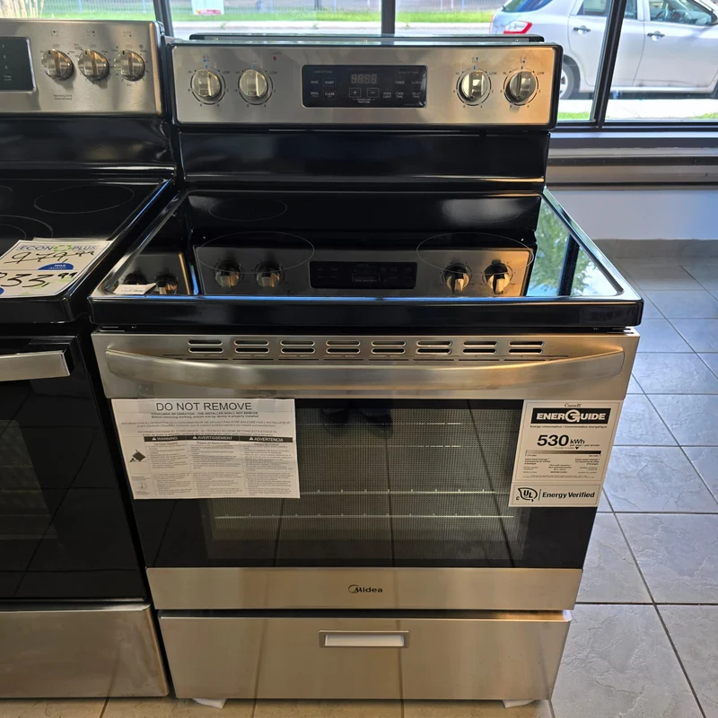 Midea 30'' 5.1 pi cu Cuisinière vitrocéramique - inox - MER30B12ASSC - Boîte Ouverte