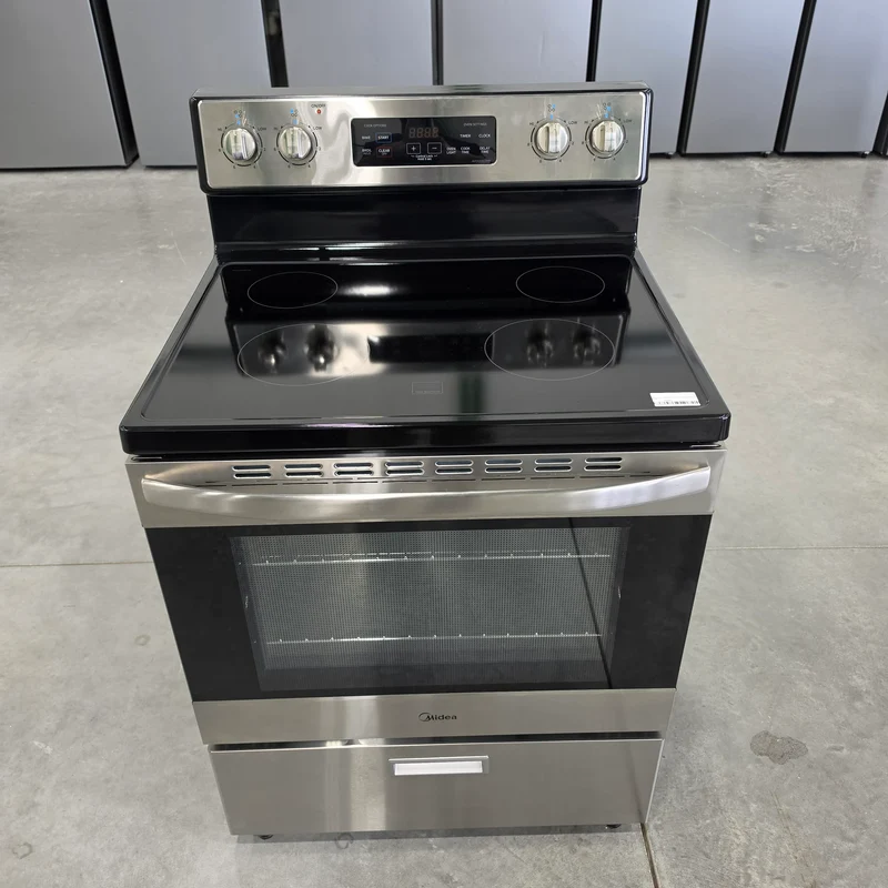 Midea 30'' 5.1 pi cu Cuisinière vitrocéramique - inox - MER30B12ASSC - Boîte Ouverte