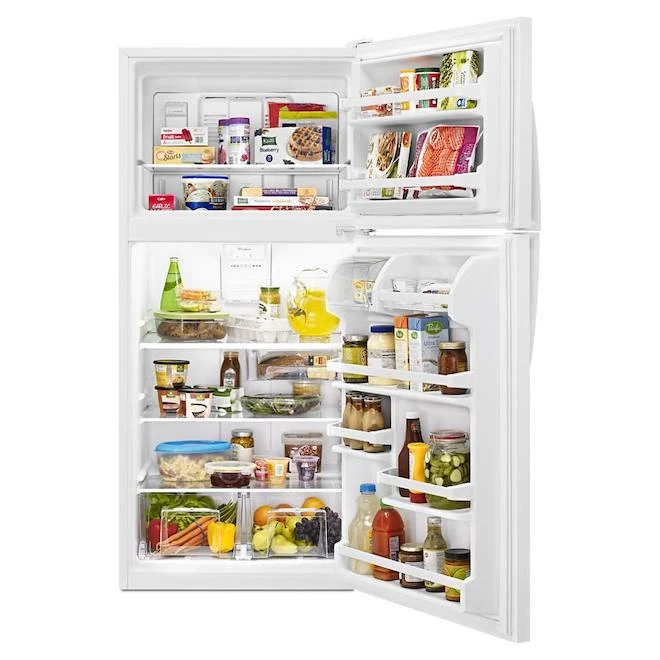Whirlpool 30'' 18 pi cu Réfrigérateur - Congélateur Supérieur - Blanc - WRT1318FZD - Boîte Ouverte