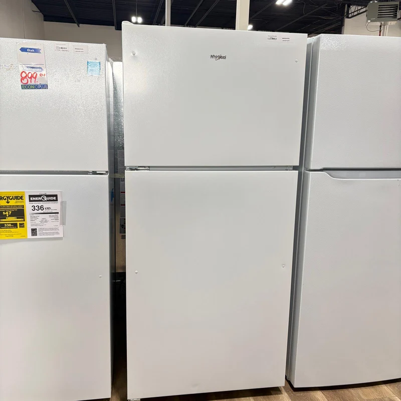 Whirlpool 30'' 18 pi cu Réfrigérateur - Congélateur Supérieur - Blanc - WRT1318FZD - Boîte Ouverte