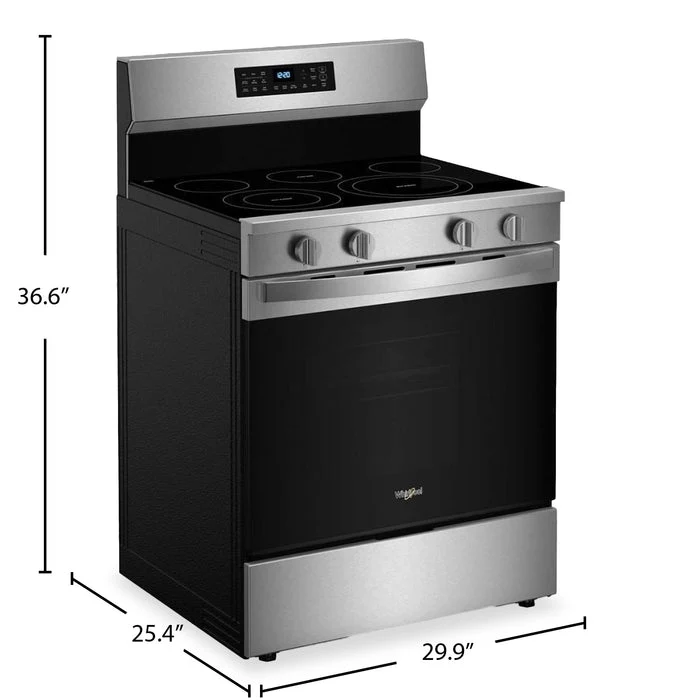 Whirlpool 30'' 5.3 pi cu Cuisinière vitrocéramique - Inox - Friture à air - Intelligente - YWFES7030SZ - Boîte Ouverte