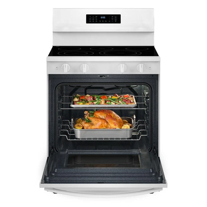 Whirlpool 30'' 5.3 pi cu Cuisinière vitrocéramique - blanc - Friture à air - Interlligente - YWFES7030SW - boîte ouverte
