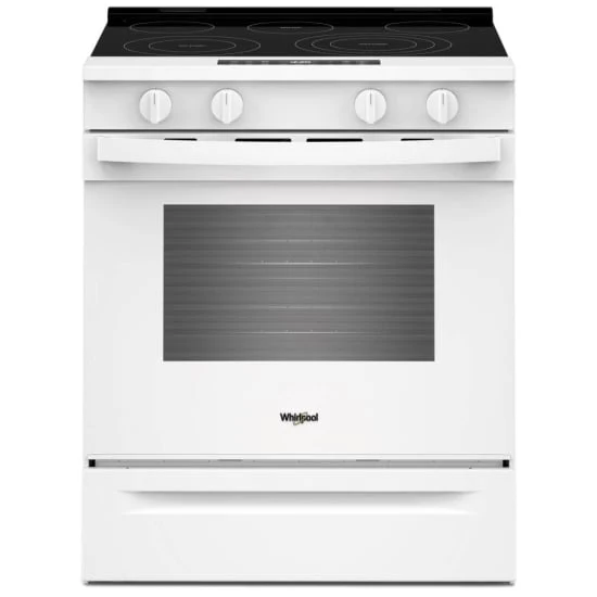 Whirlpool 30'' 5.3 pi cu Cuisinière Vitrocéramique - Convection - Autonettoyant - EnergyStar - Blanc - YWSES5030SW - Boîte Ouverte