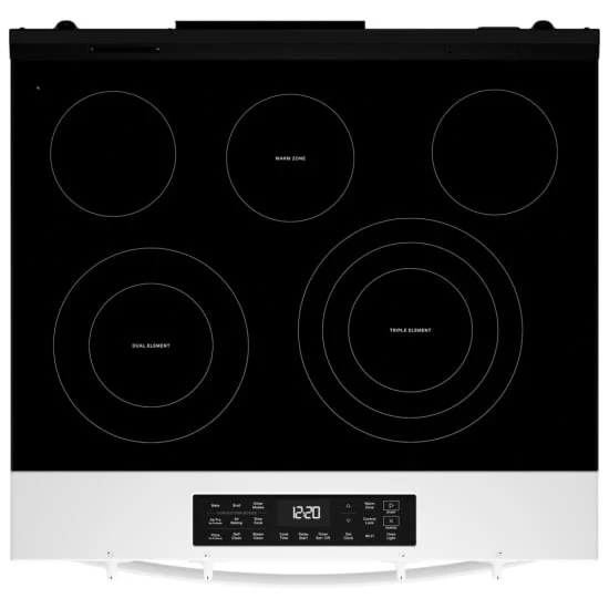 Whirlpool 30'' 5.3 pi cu Cuisinière Vitrocéramique - Convection - Autonettoyant - EnergyStar - Blanc - YWSES5030SW - Boîte Ouverte