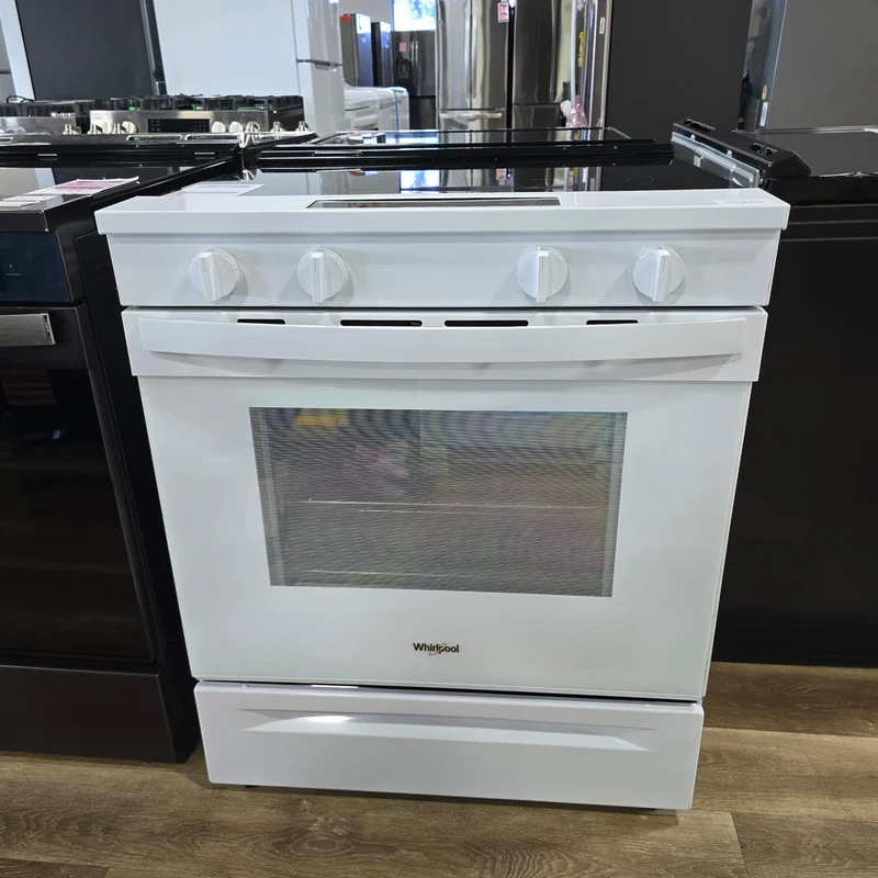 Whirlpool 30'' 5.3 pi cu Cuisinière Vitrocéramique - Convection - Autonettoyant - EnergyStar - Blanc - YWSES5030SW - Boîte Ouverte