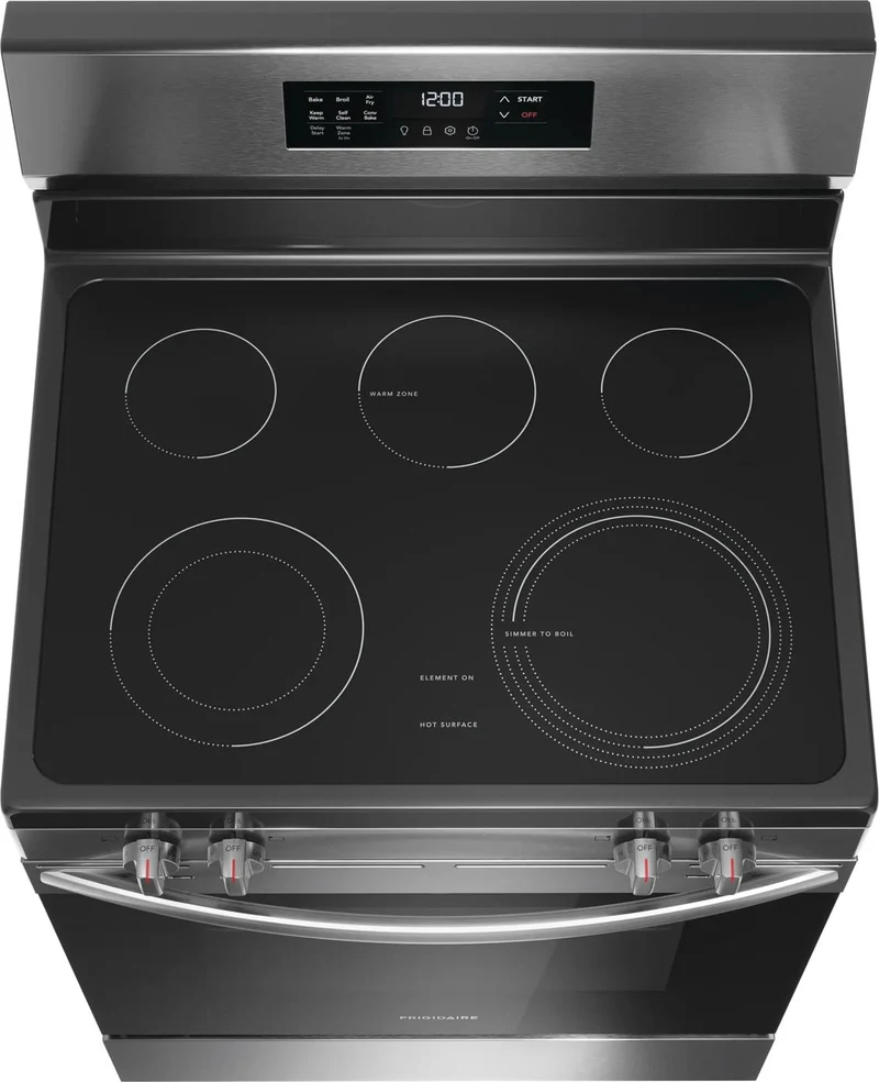 Frigidaire 30'' 5.3 pi cu Cuisinière Vitrocéramique - Friture à l'air chaud - Inox - FCRE308CAS - Boîte Ouverte