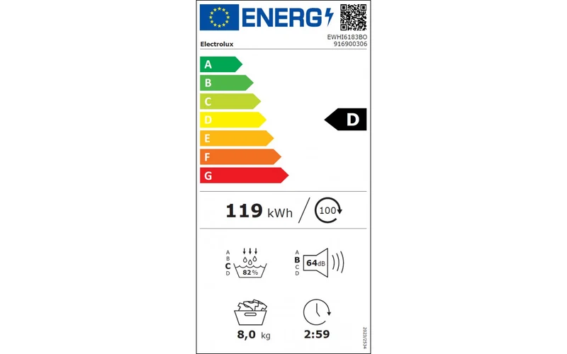 Sèche-linge Pompe à chaleur GentleCare 600 8 ELECTROLUX EWHI6183BO