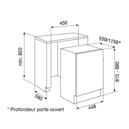 Lave-vaisselle 45 cm Tout intégrable Airlux ADI4050
