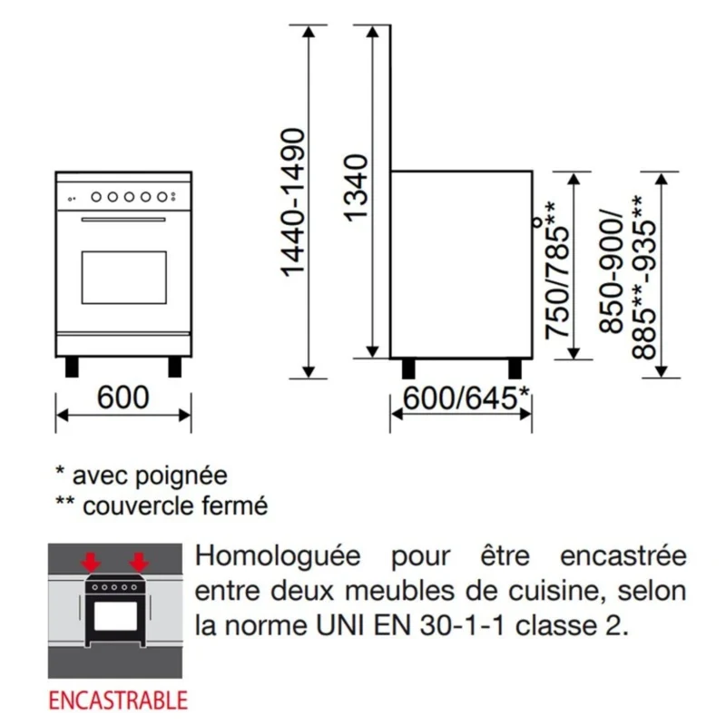 Cuisiniére GLEM GA660CMIX