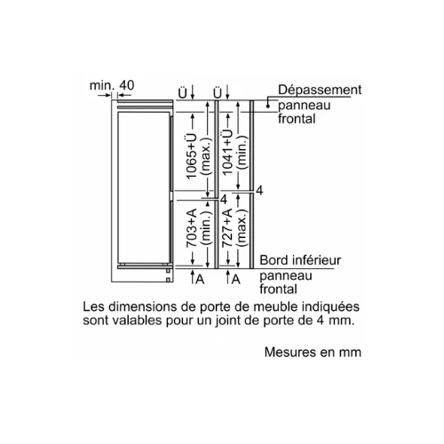 iQ500, Réfrigérateur combiné intégrable, 177.2 x 55.8 cm SIEMENS KI86SADE0