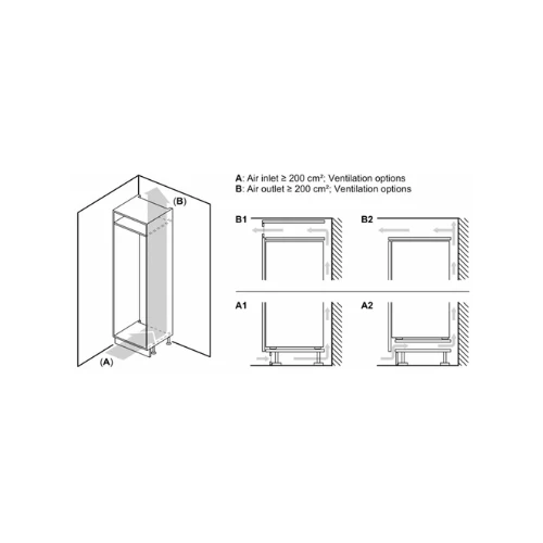 iQ500, Réfrigérateur combiné intégrable, 177.2 x 55.8 cm SIEMENS KI86SADE0
