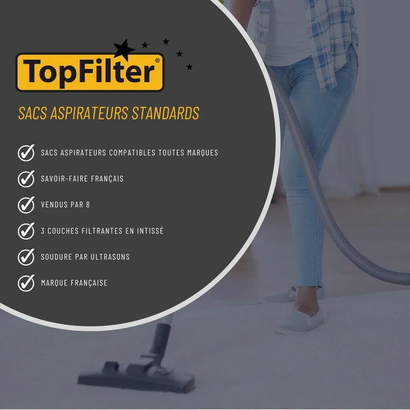 Lot de 8 sacs aspirateur Samsung TopFilter