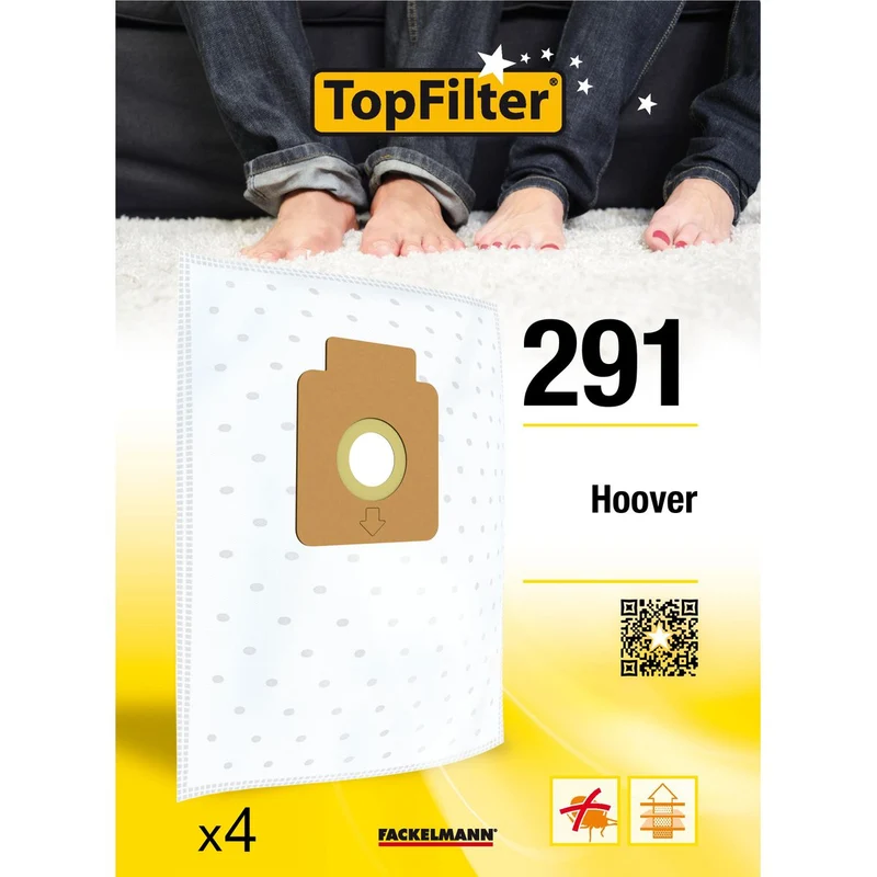 Lot de 4 sacs aspirateur pour Hoover TopFilter Premium