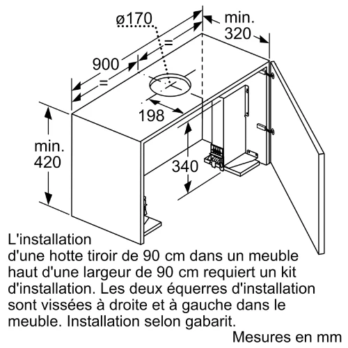Kit de Montage Pour Hotte Neff Z54TM90X0(#G719429)