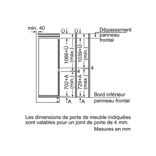 Réfrigérateur congélateur Combiné Intégrable Bosch KIS86AFE0