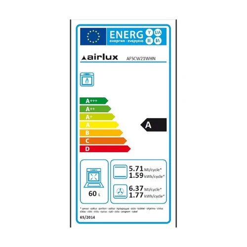 Four gaz blanc AIRLUX AFSCW21WHN