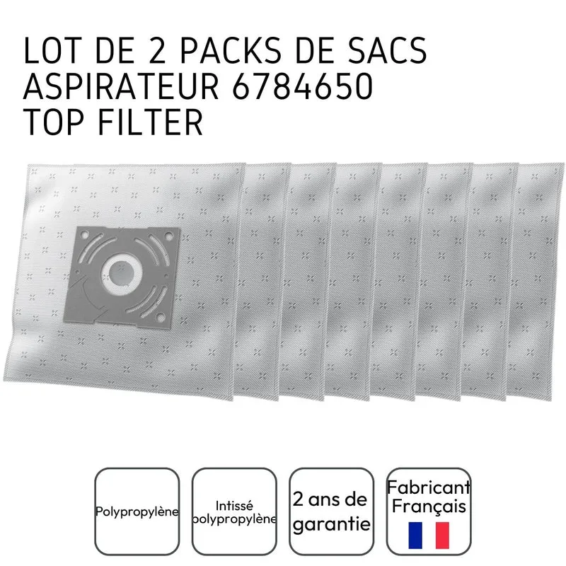 Lot de 2 packs de 8 sacs aspirateur 6784650 Samsung TopFilter