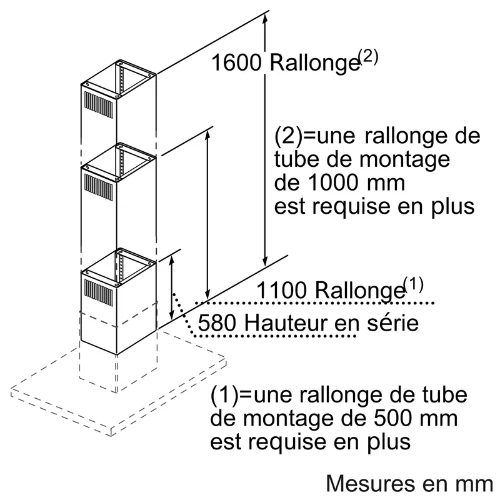 Rallonge cheminée de hotte 160cm Inox NEFF Z5918N1 (#D654573)