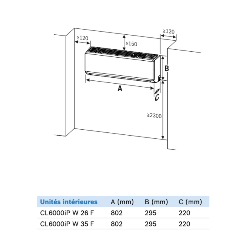Climatisation Bosch Climate 6000iP 3,5 kW R290 réversible