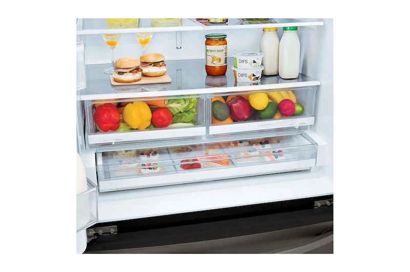 LG 36'' 28 pi, cu Réfrigérateur - Distributeur eau glaçons - ThinQ Wifi - Inox noir - LRFS28XBD - NEUF