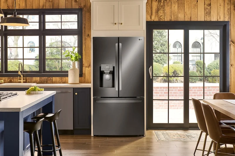 LG 36'' 28 pi, cu Réfrigérateur - Distributeur eau glaçons - ThinQ Wifi - Inox noir - LRFS28XBD - NEUF