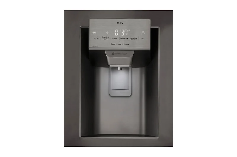 LG 36'' 28 pi, cu Réfrigérateur - Distributeur eau glaçons - ThinQ Wifi - Inox noir - LRFS28XBD - NEUF