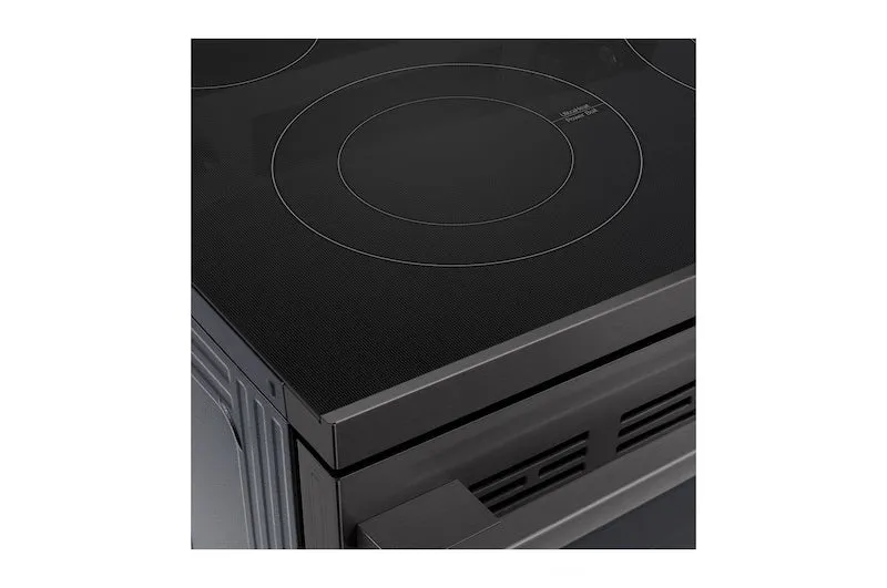 LG 30'' 6.3 pi cu Cuisinière Vitrocéramique - Air Fryer - Inox Noir - LREN6325ZE -NEUF