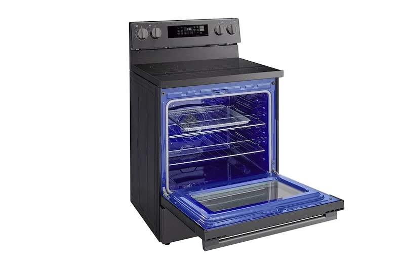 LG 30'' 6.3 pi cu Cuisinière Vitrocéramique - Air Fryer - Inox Noir - LREN6325ZE -NEUF
